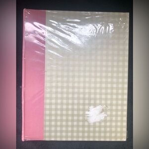 Stewart Tabori & Chang 4x6 Wedding Photo Album Cream Plaid Dress Pink 112 Photos